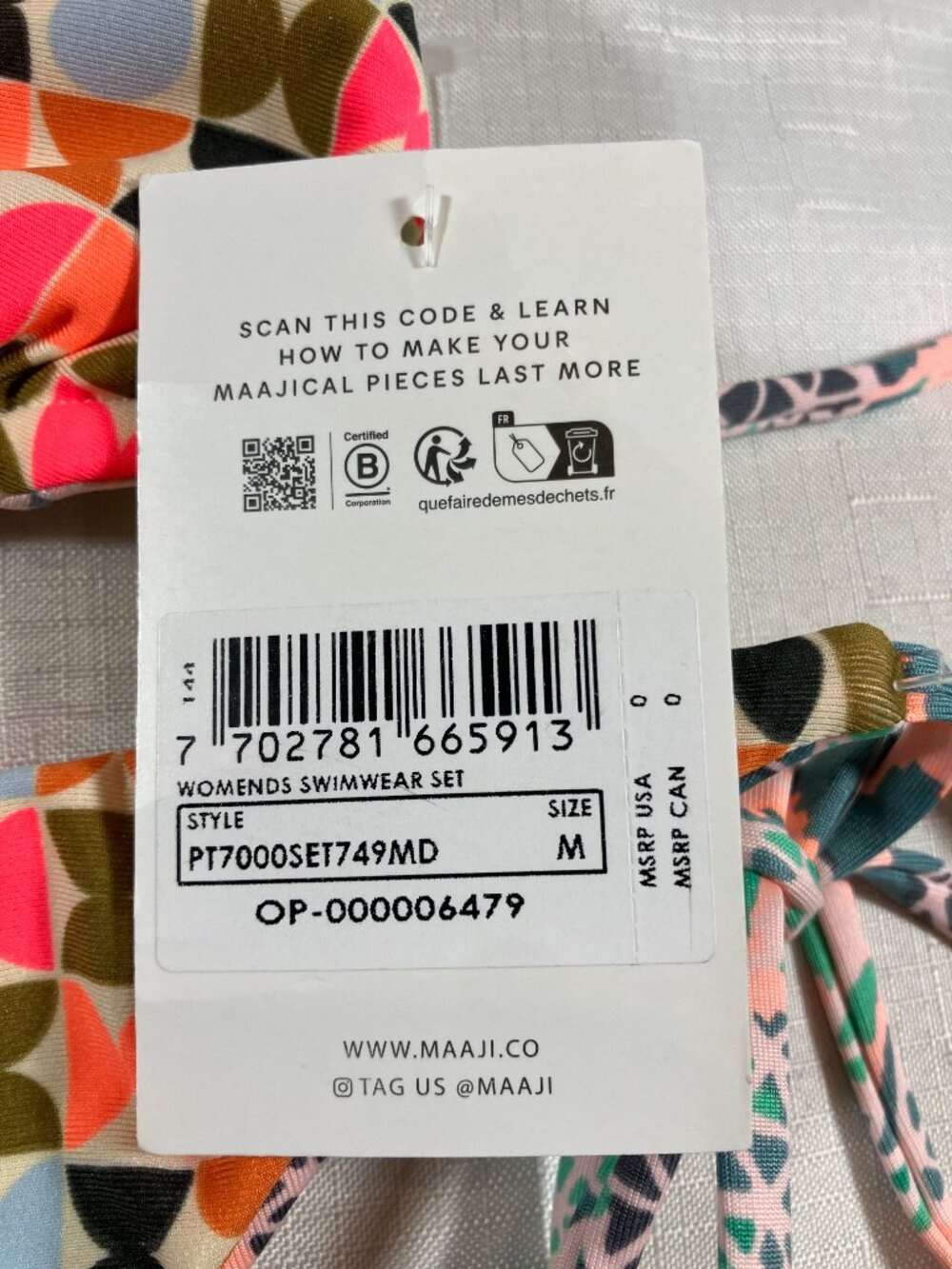 NWT Maaji Bikini Kaleidoscope Reversible, Cheeky Coverage, Size Med. - Picture 4 of 11